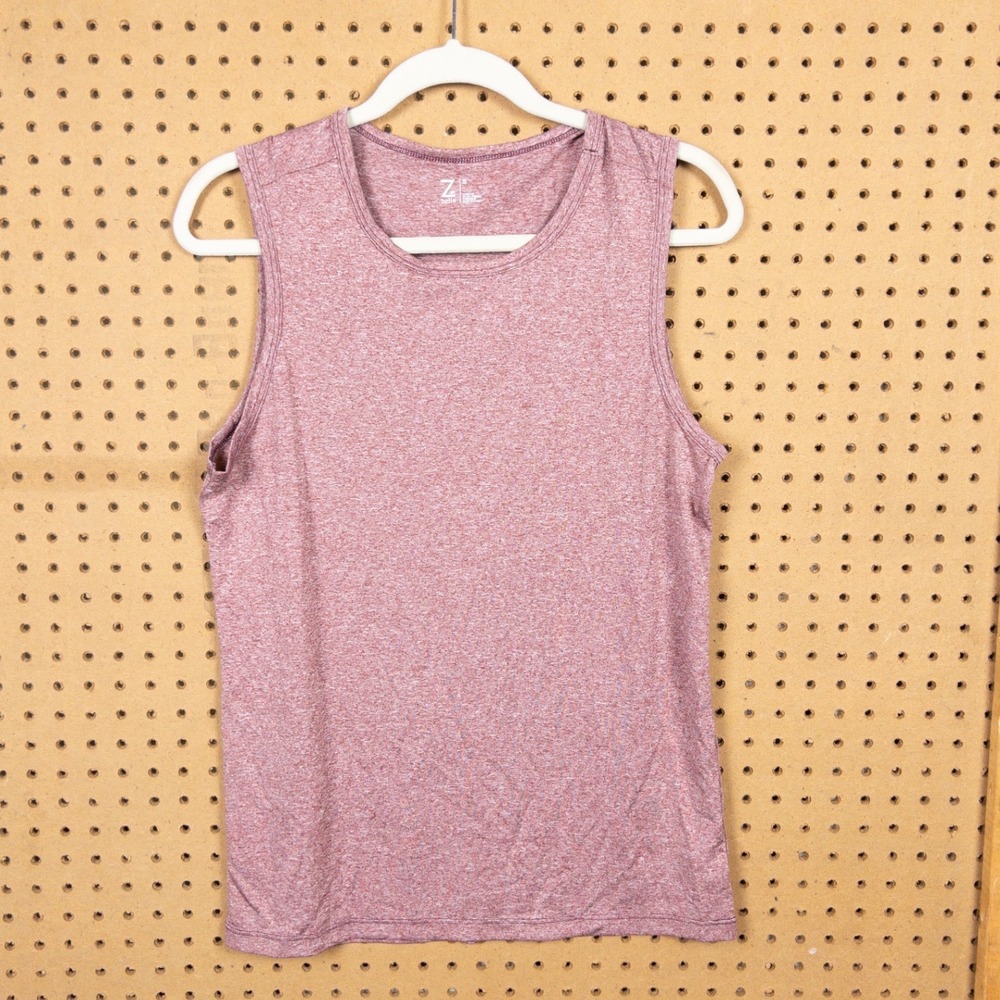 Z by Zella Mens Sleeveless Activewear Tank Top Heather Burgundy RZ466180MN Small